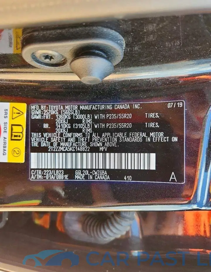 2T2ZZMCA5KC148822# 13