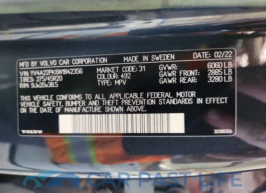 YV4A22PK6N1842356# 14