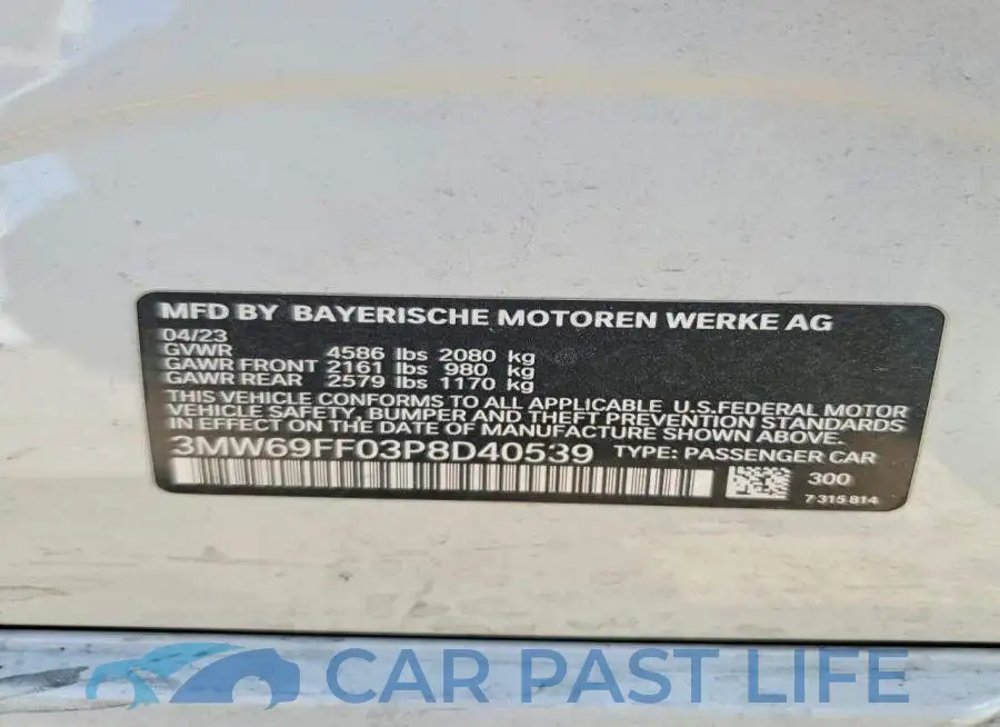 3MW69FF03P8D40539# 12