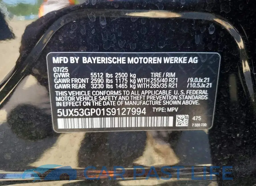 5UX53GP01S9127994# 13