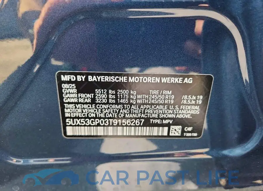 5UX53GP03T9156267# 13