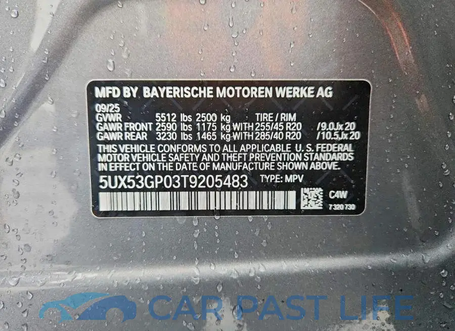 5UX53GP03T9205483# 12