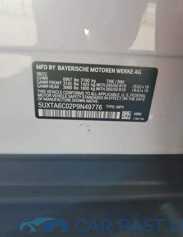 5UXTA6C02P9N49776# 13