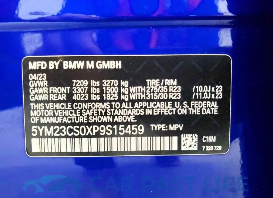 5YM23CS0XP9S15459# 13