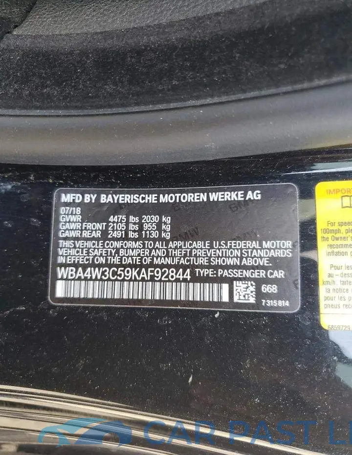 WBA4W3C59KAF92844# 12