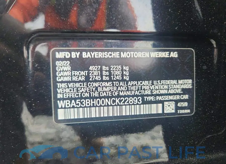 WBA53BH00NCK22893# 13