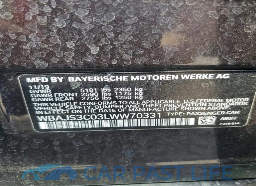 WBAJS3C03LWW70331# 13