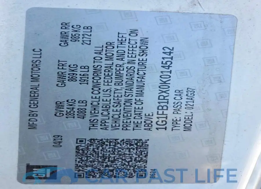 1G1FB1RX0K0145142# 12