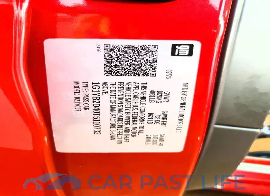 1G1YB2D40T5110732# 12