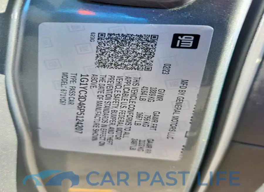 1G1YC3D46P5124207# 12