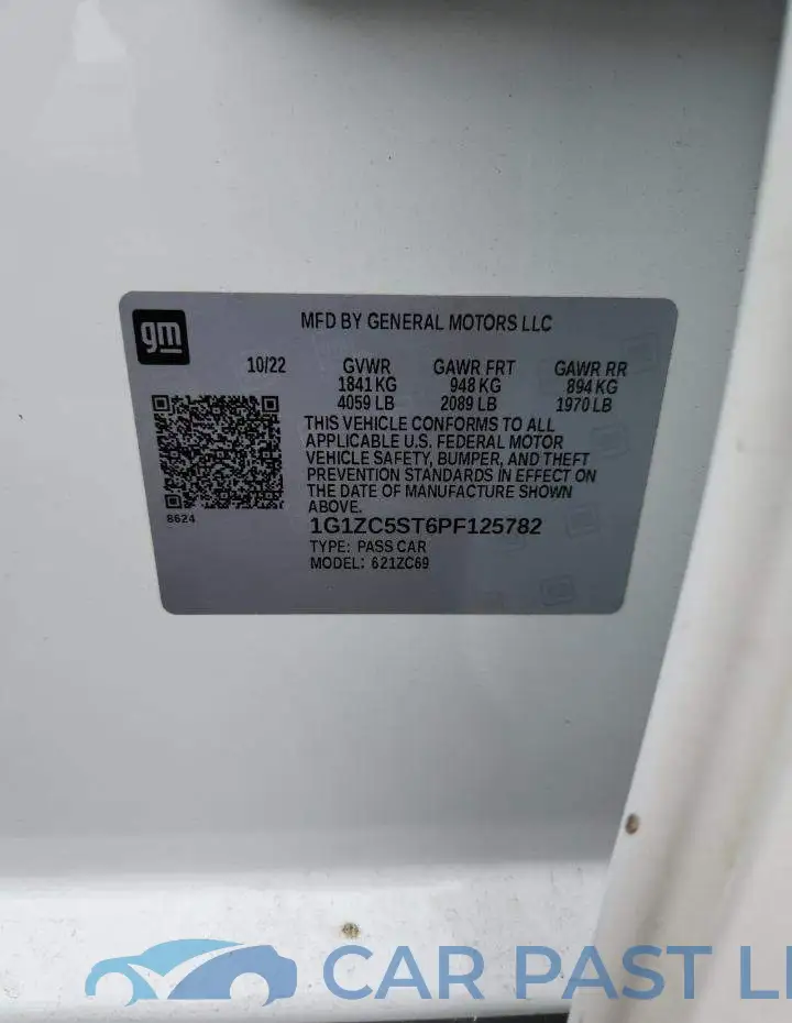 1G1ZC5ST6PF125782# 12