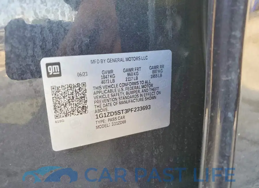 1G1ZD5ST3PF233693# 12
