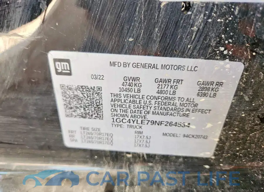 1GC4YLE79NF264534# 12