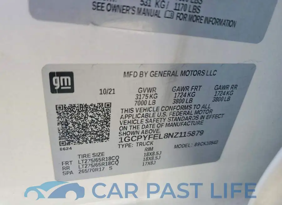 1GCPYFEL8NZ115879# 12
