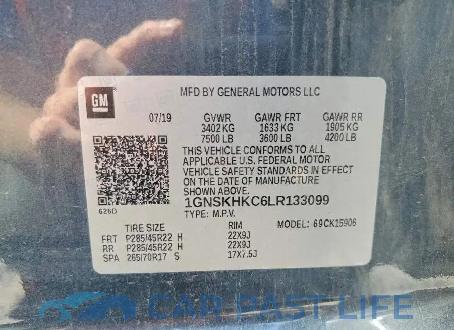 1GNSKHKC6LR133099# 13