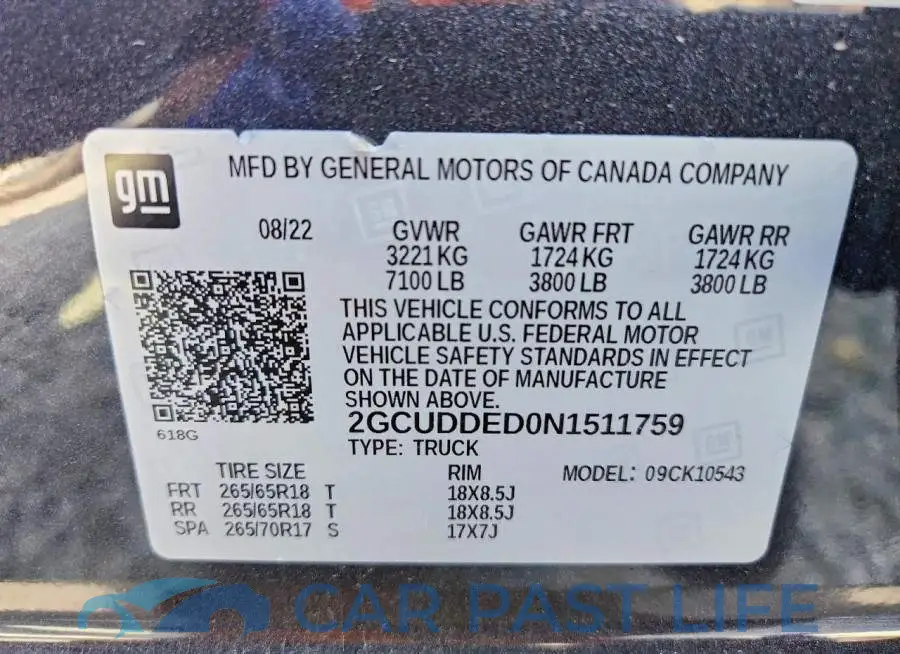 2GCUDDED0N1511759# 12