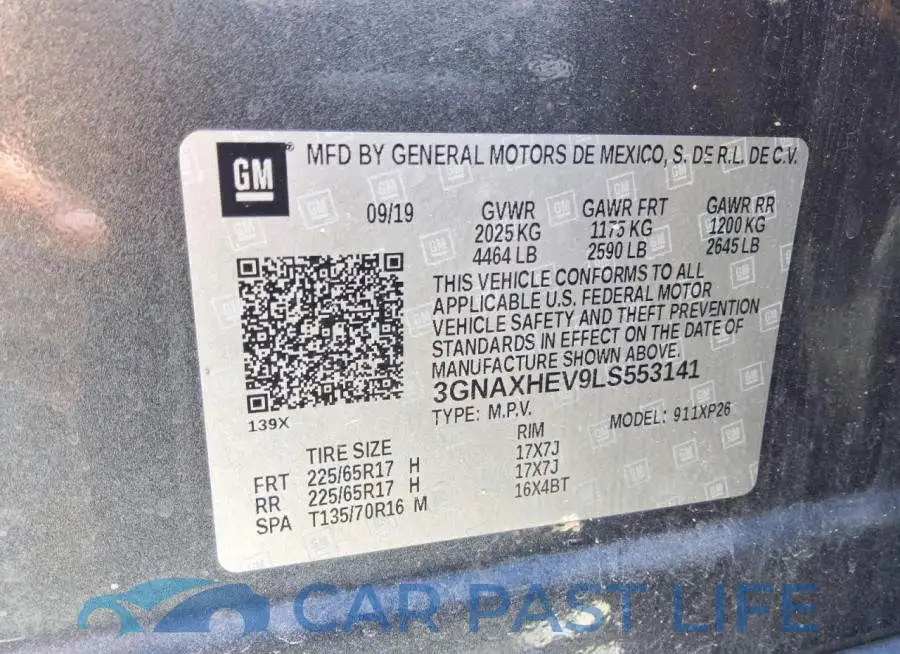 3GNAXHEV9LS553141# 13