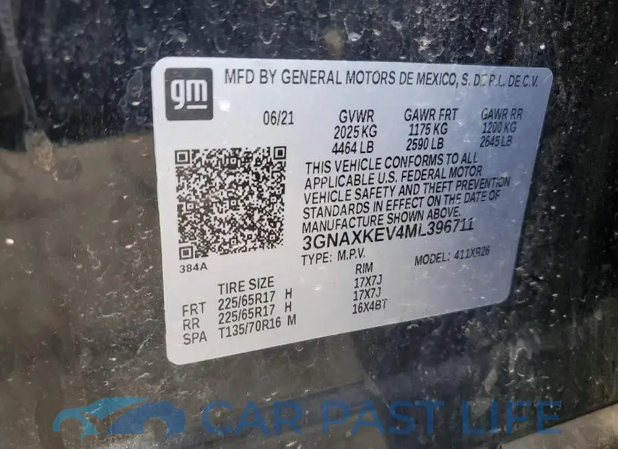 3GNAXKEV4ML396711# 14