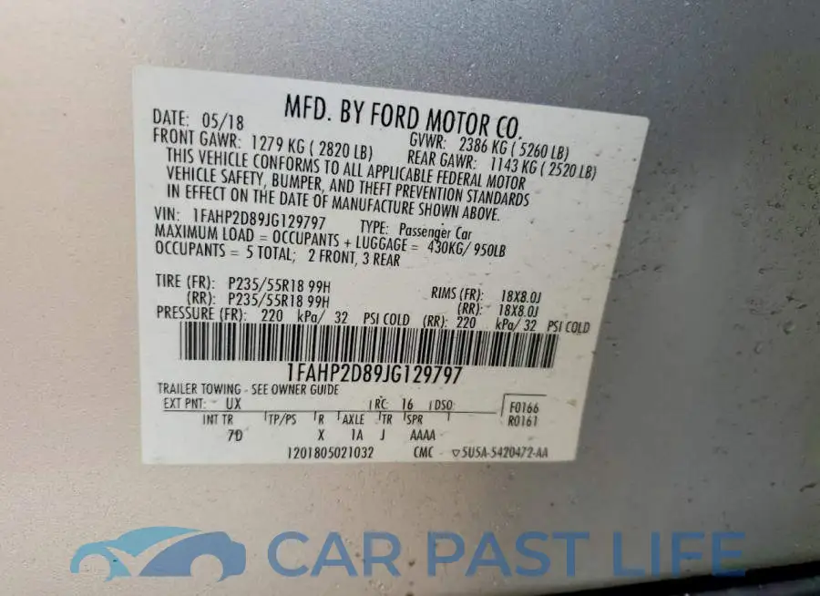 1FAHP2D89JG129797# 12