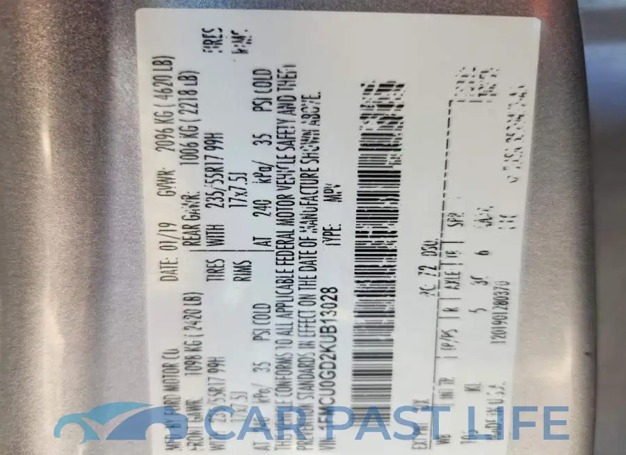 1FMCU0GD2KUB13028# 13