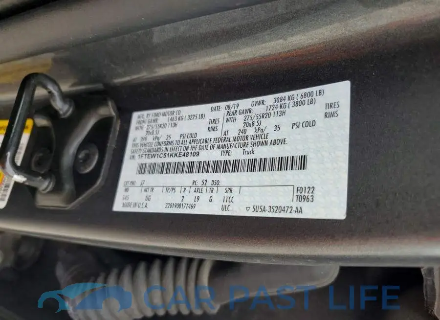 1FTEW1C51KKE48109# 12