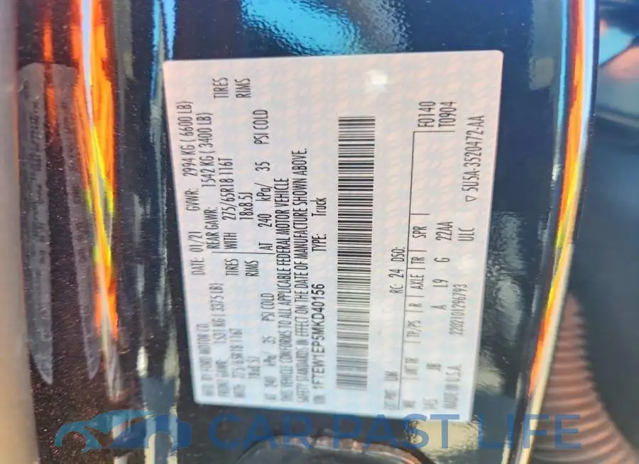1FTEW1EP5MKD40156# 12