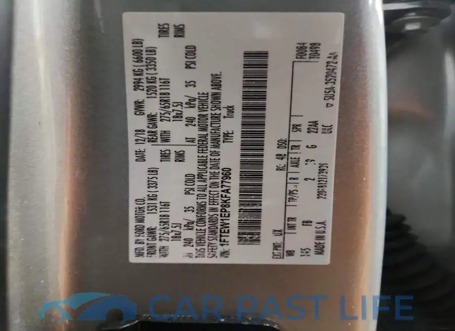 1FTEW1EP8KFA77960# 12