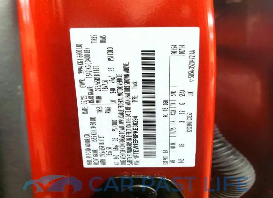 1FTEW1EP8PKE38294# 12