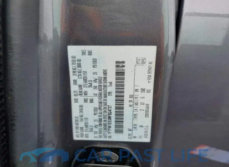 1FTFW1E53MFB24737# 12