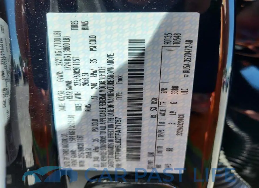 1FTFW5L82TFA71757# 12