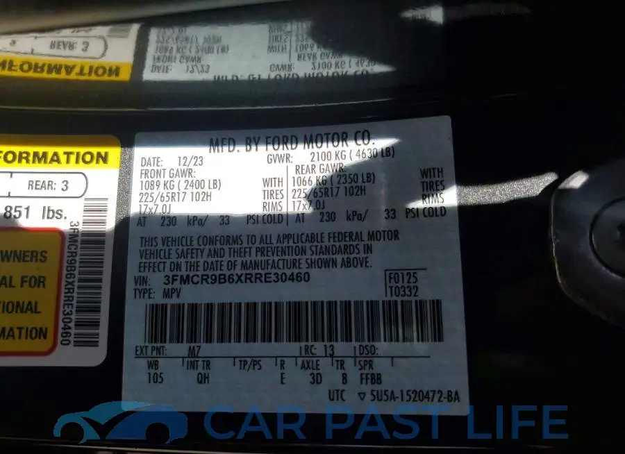3FMCR9B6XRRE30460# 14