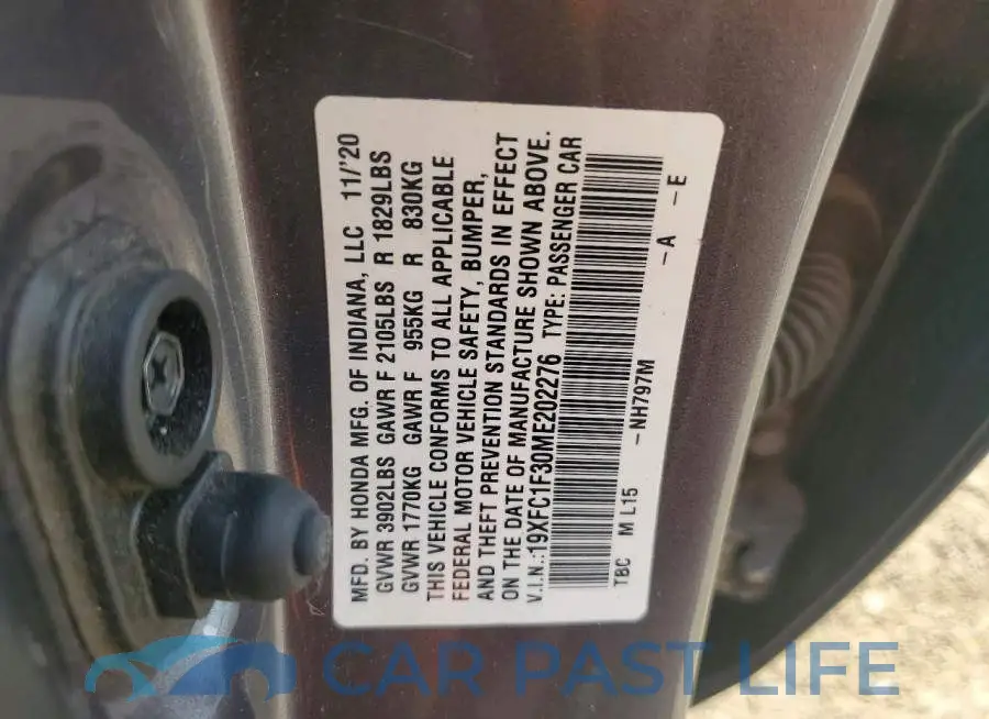 19XFC1F30ME202276# 12