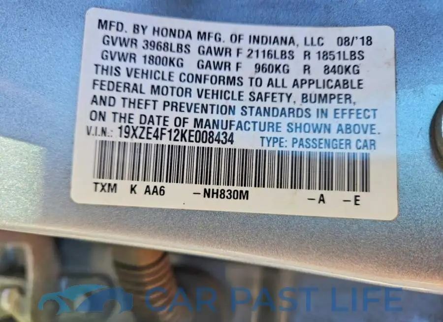 19XZE4F12KE008434# 13