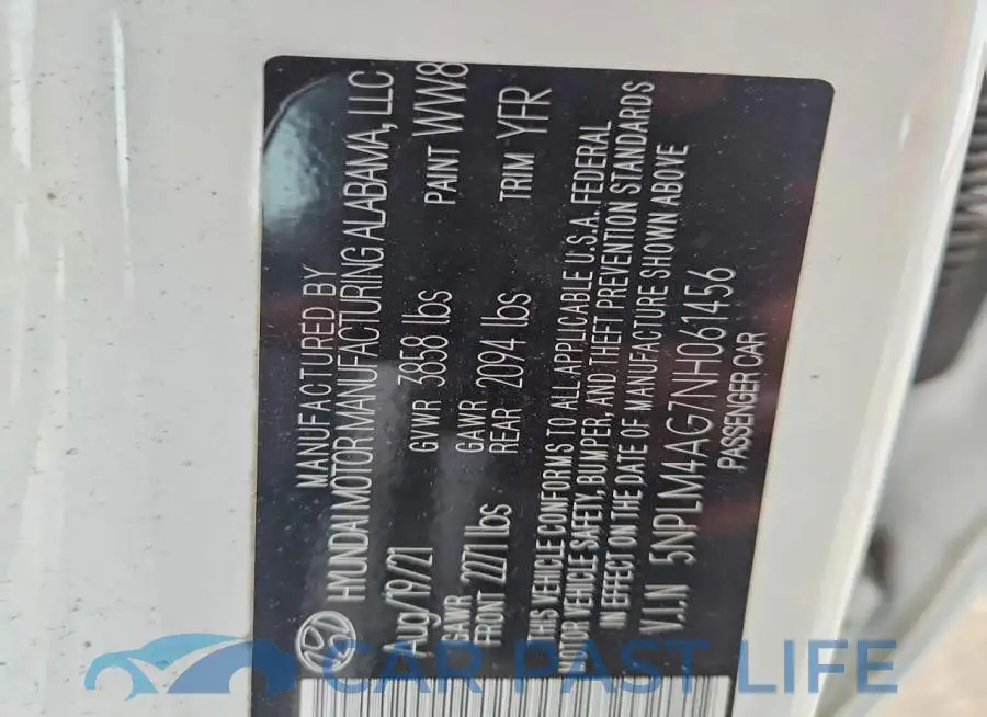 5NPLM4AG7NH061456# 12