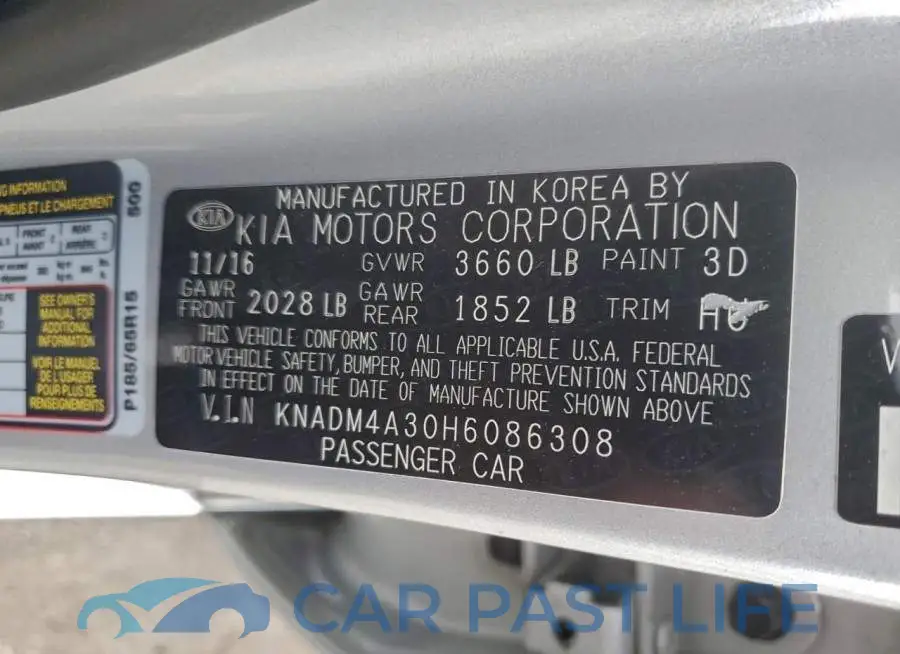 KNADM4A30H6086308# 13