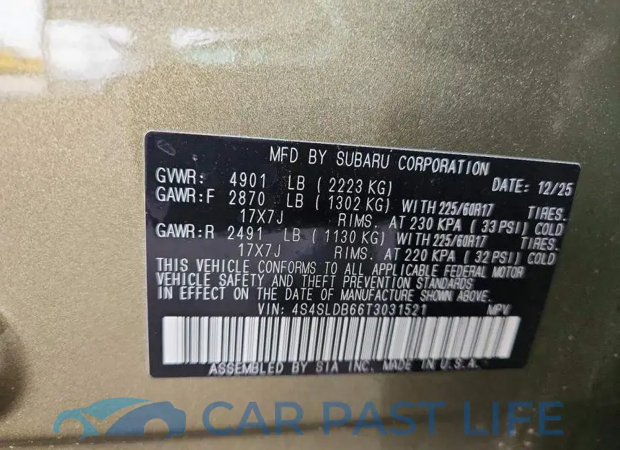 4S4SLDB66T3031521# 13