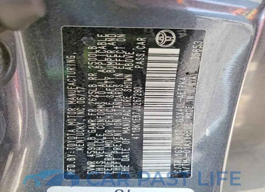 4T1BK1EB7JU267290# 13