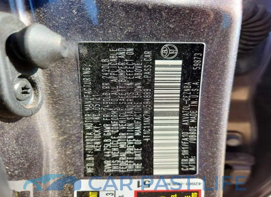 4T1C11AK7MU584889# 13