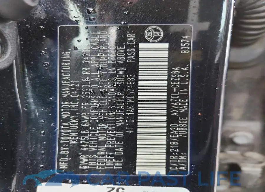 4T1G11AK1MU574683# 12