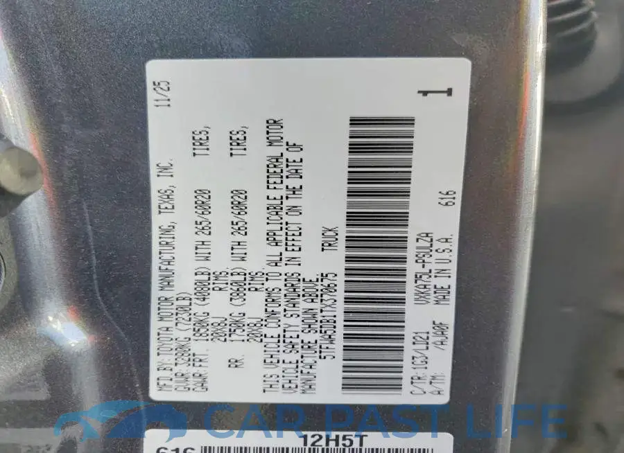 5TFWA5DB1TX370675# 12