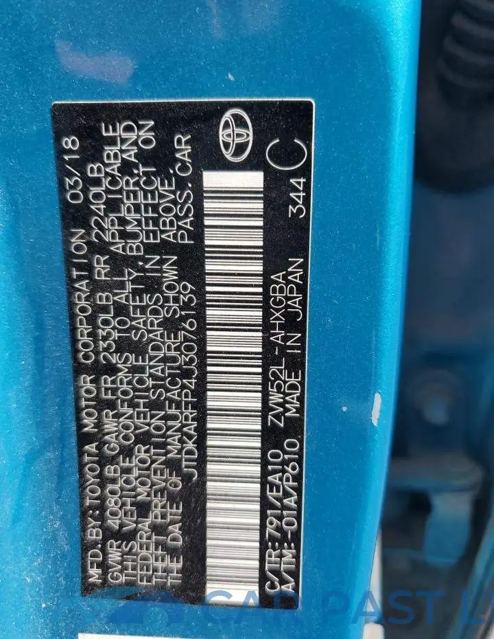 JTDKARFP4J3076139# 13