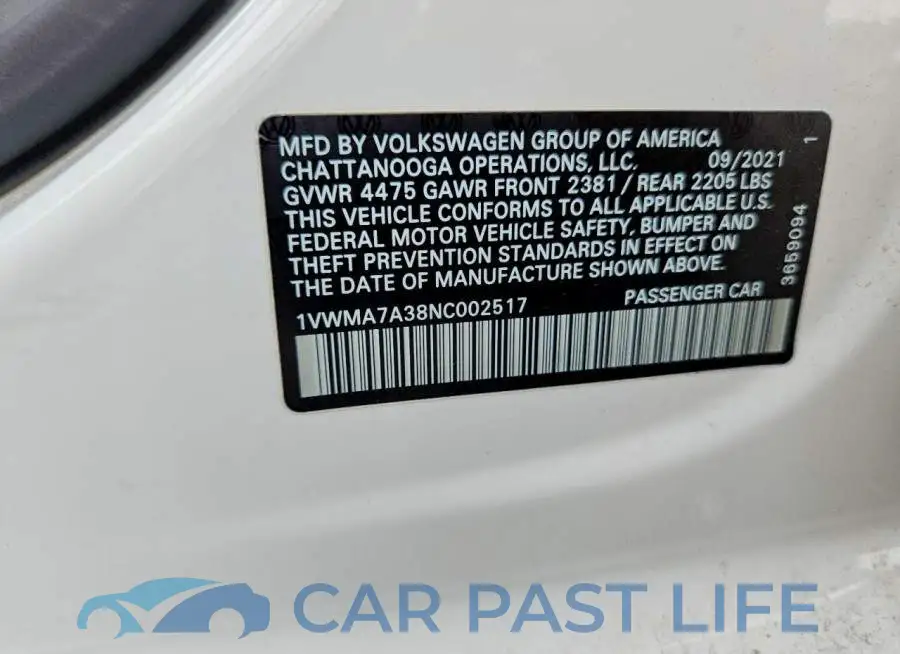 1VWMA7A38NC002517# 12