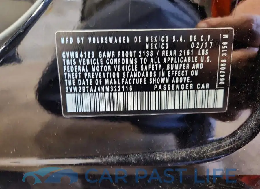 3VW2B7AJ4HM322116# 13