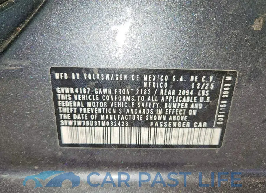 3VW7W7BU3TM032428# 12