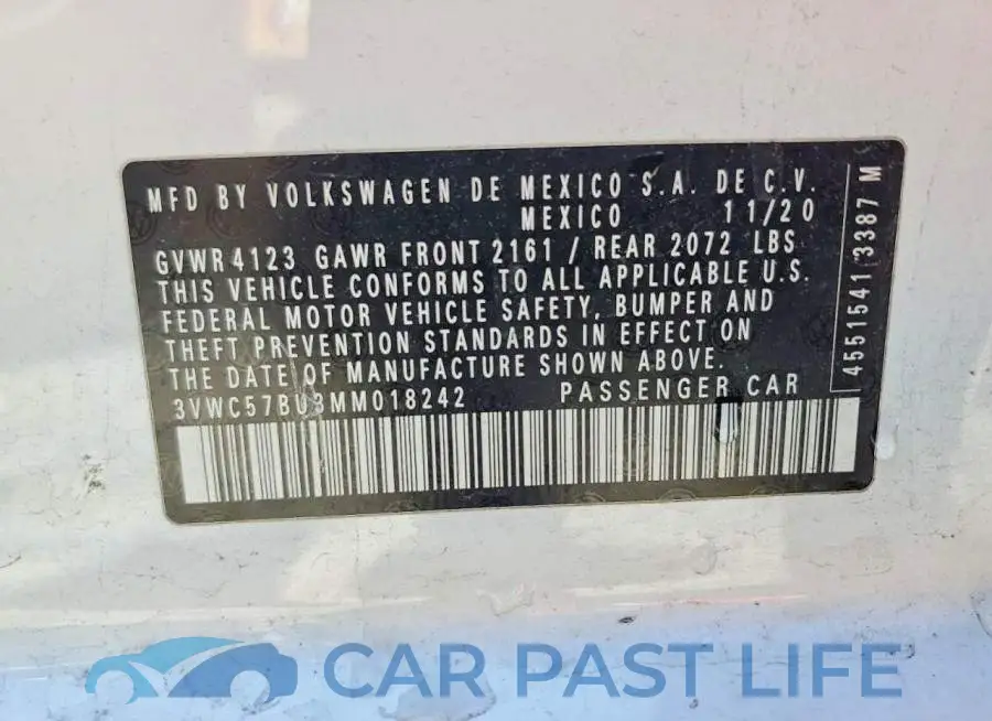3VWC57BU3MM018242# 12