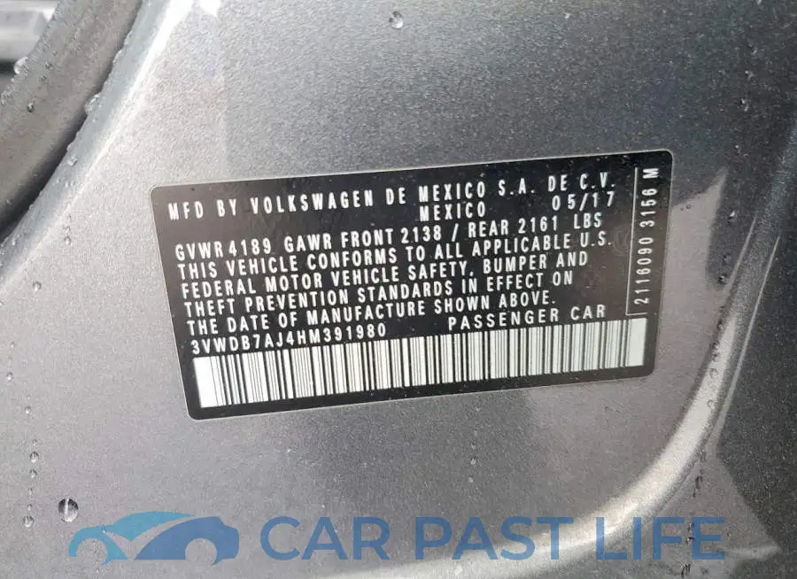 3VWDB7AJ4HM391980# 12