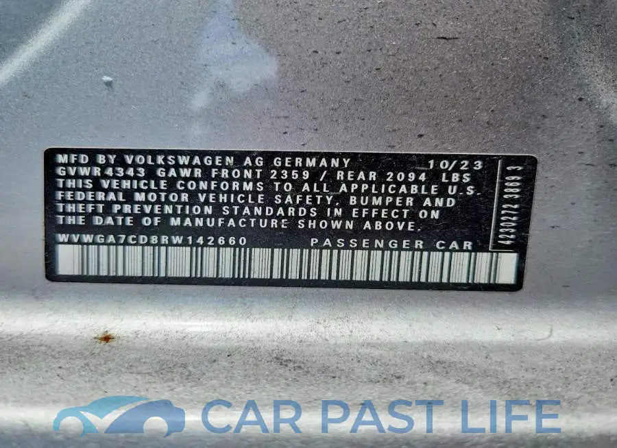 WVWGA7CD8RW142660# 12