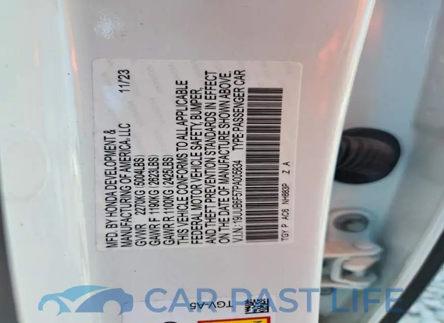 19UUB6F57PA005834# 13