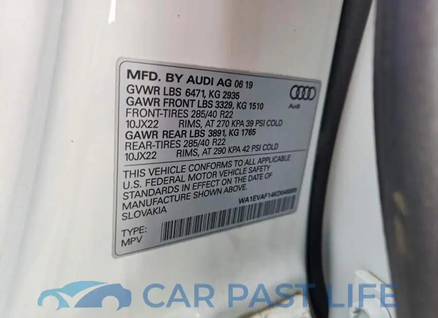 WA1EVAF14KD046885# 13