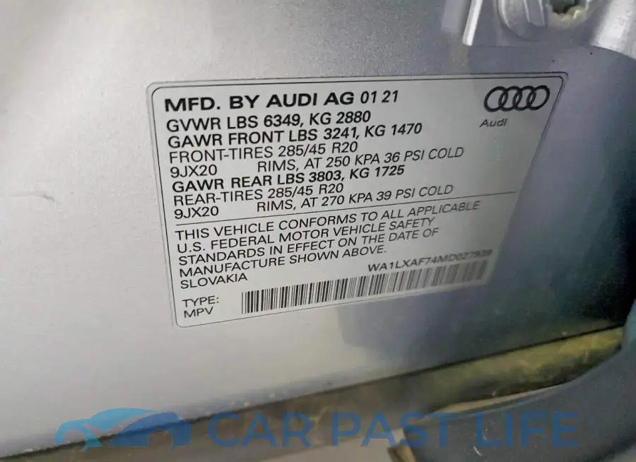 WA1LXAF74MD027939# 14
